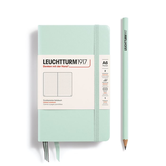 Leuchtturm1917 Notebook A6 Pocket Hardcover in mint green and dotted ruling from penny black