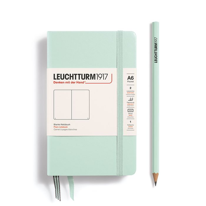 Leuchtturm1917 Notebook A6 Pocket Hardcover in mint green and plain ruling from penny black