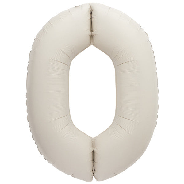 Large 34&quot; Number Foil Balloon number 0 matt nude - Penny Black