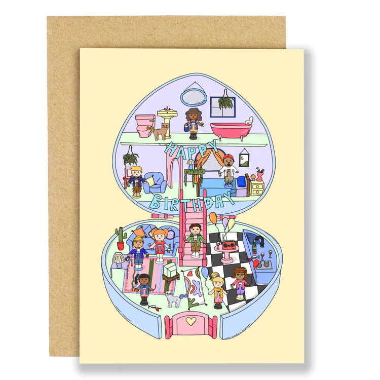 Polly&#39;s House Party Birthday Card