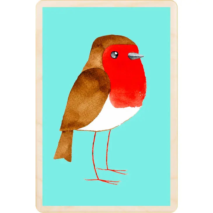 Robin Wooden Christmas Postcard by penny black