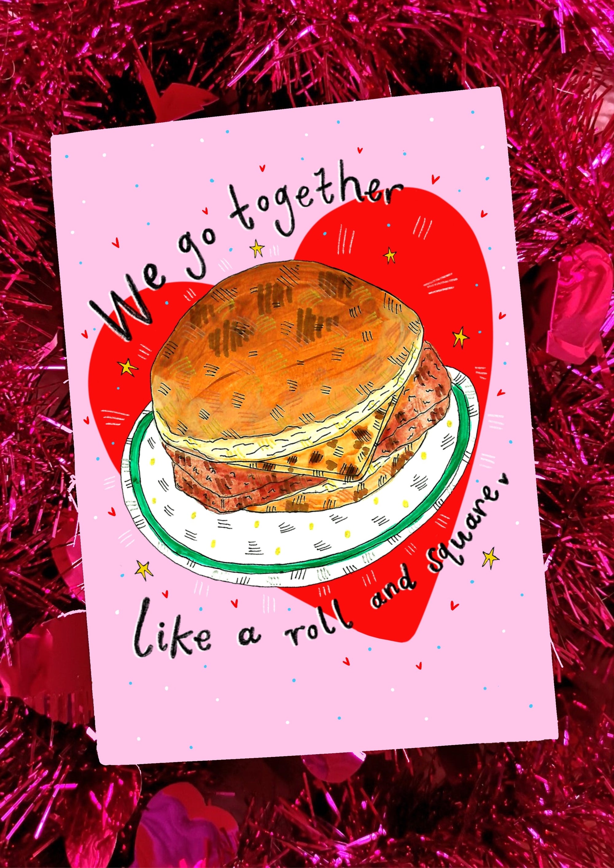 Roll and Square Funny Valentine Card by claire barclay at penny black