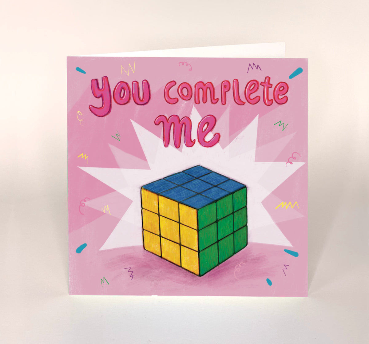 You Complete Me Rubik&#39;s Cube Retro Card by penny black