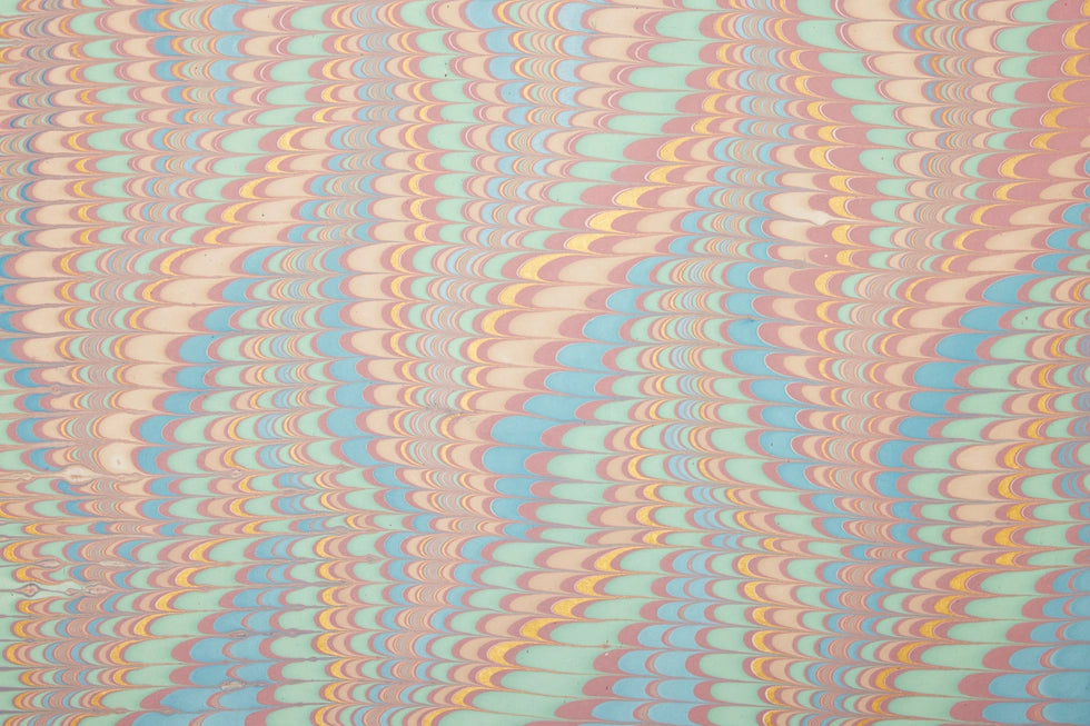 Mint Rose Scalloped Hand Marbled Wrapping Paper Sheet by paper mirchi at penny black - full sheet