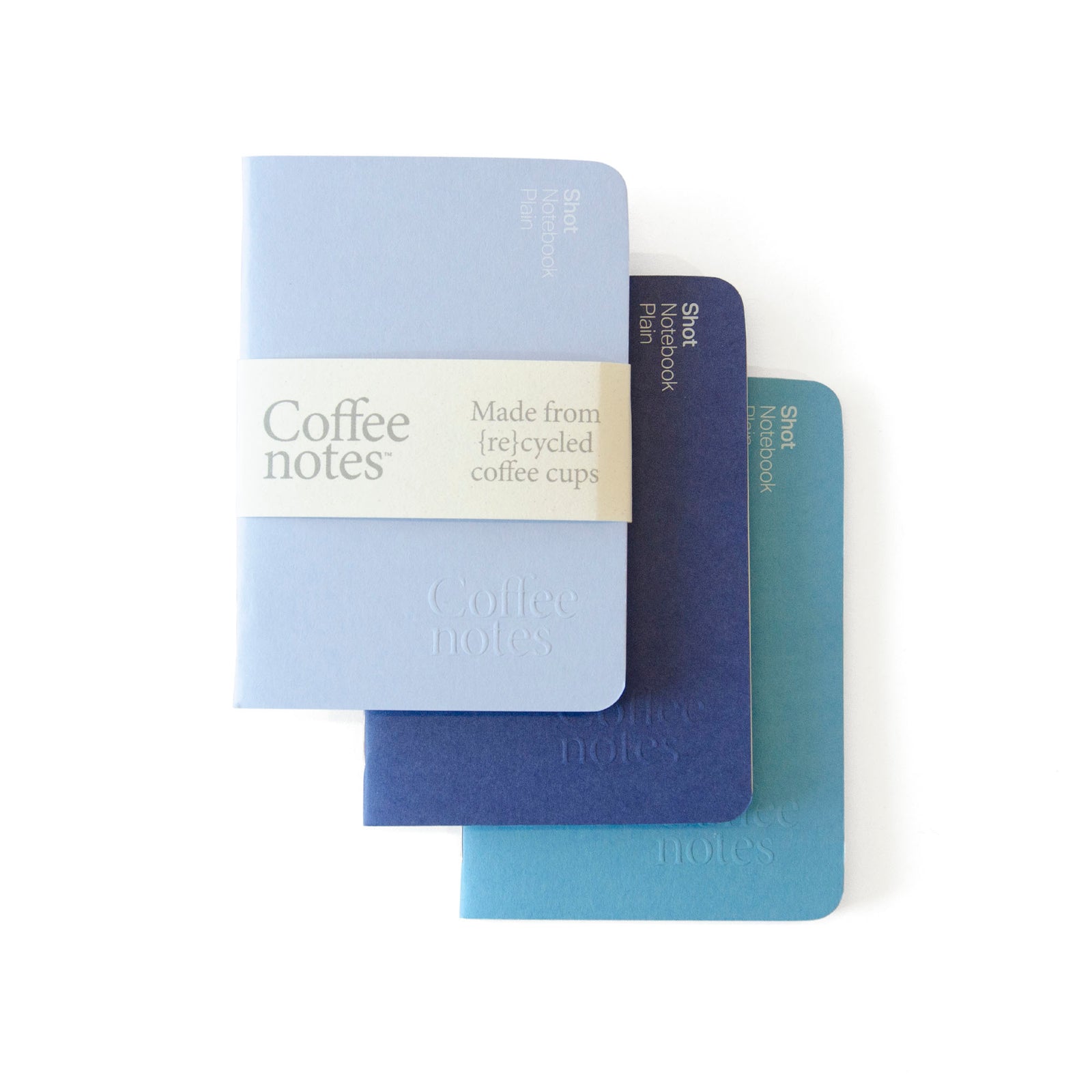 Coffeenotes Shot A7 Sustainable Recycled Notebooks - shot splash selection - 3pk by penny black