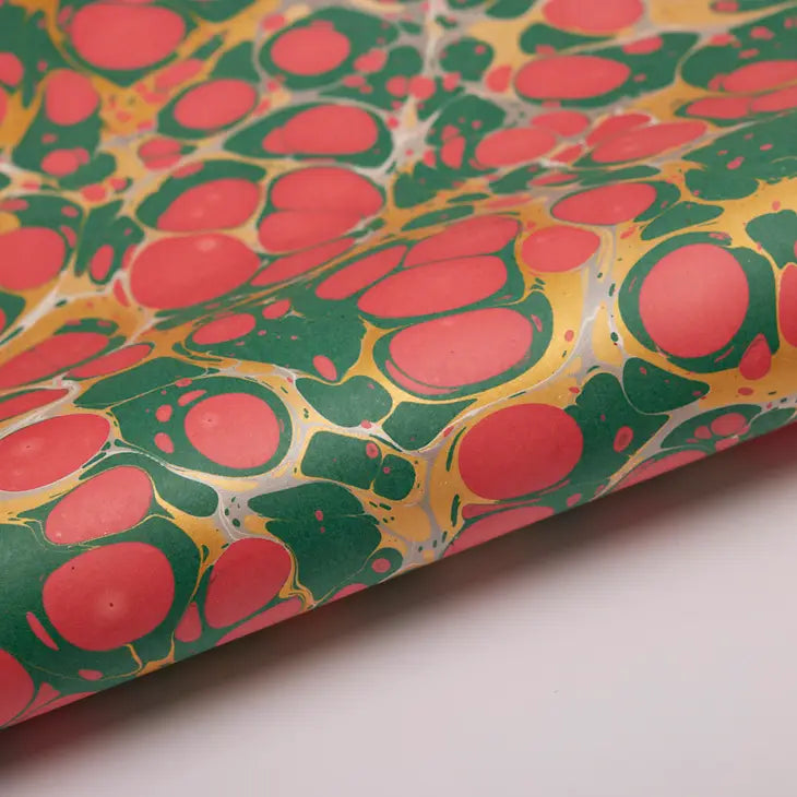 Stone Festive Hand Marbled Christmas Wrapping Paper Sheet by penny black