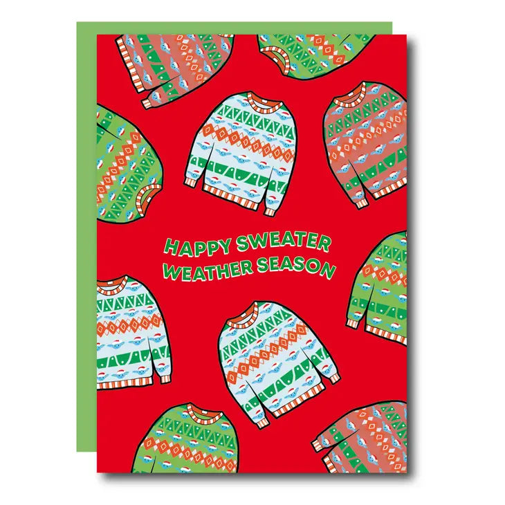Happy Sweater Weather Funny Card by penny black
