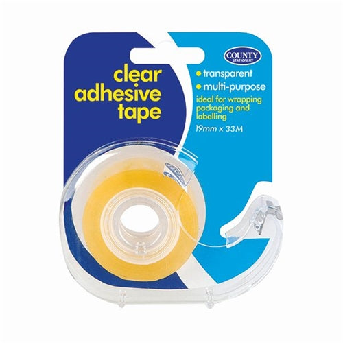 Clear Sticky Tape and Dispenser 19mm x 33m by penny black