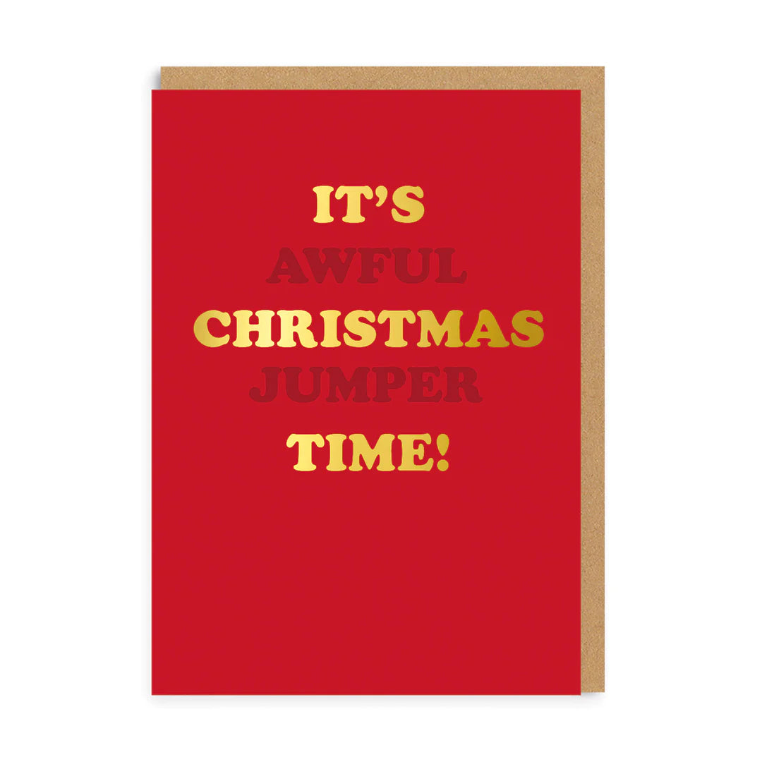 Awful Christmas Jumper Time Funny Christmas Card by penny black