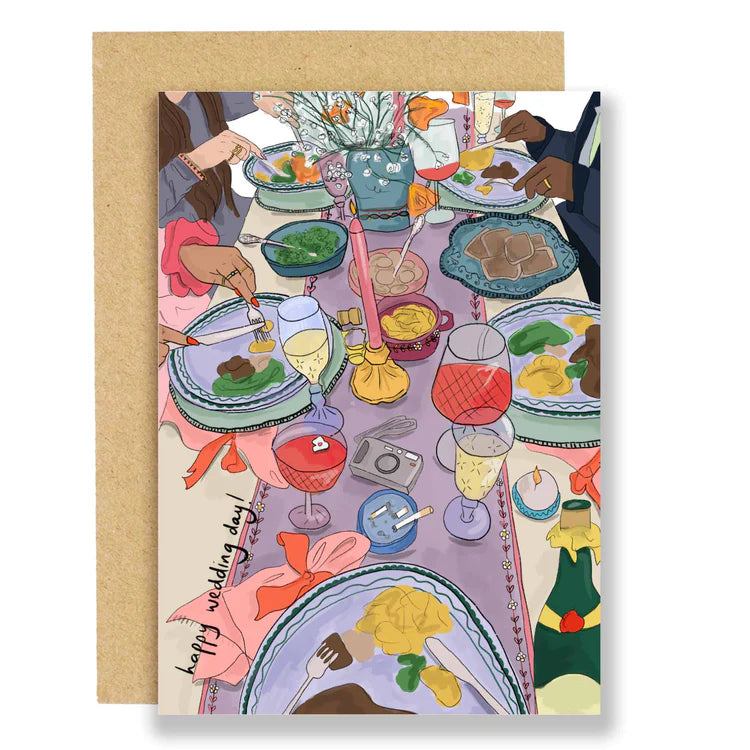 Retro Wedding Tablescape Card