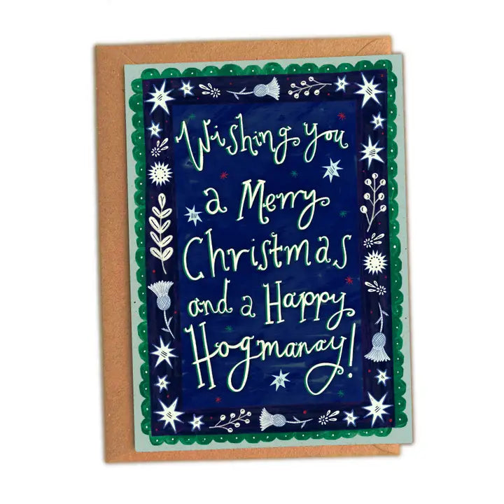 Merry Christmas Happy Hogmanay Scottish Card by penny black