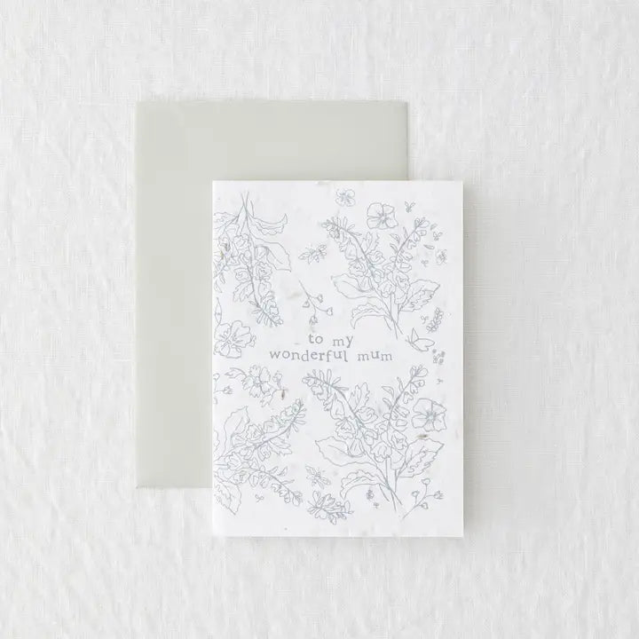 Wonderful Mum Wildflower Seed Plantable Mother's Day Card by penny black