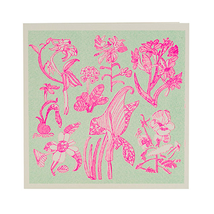 Floral Garden Illustrated Card