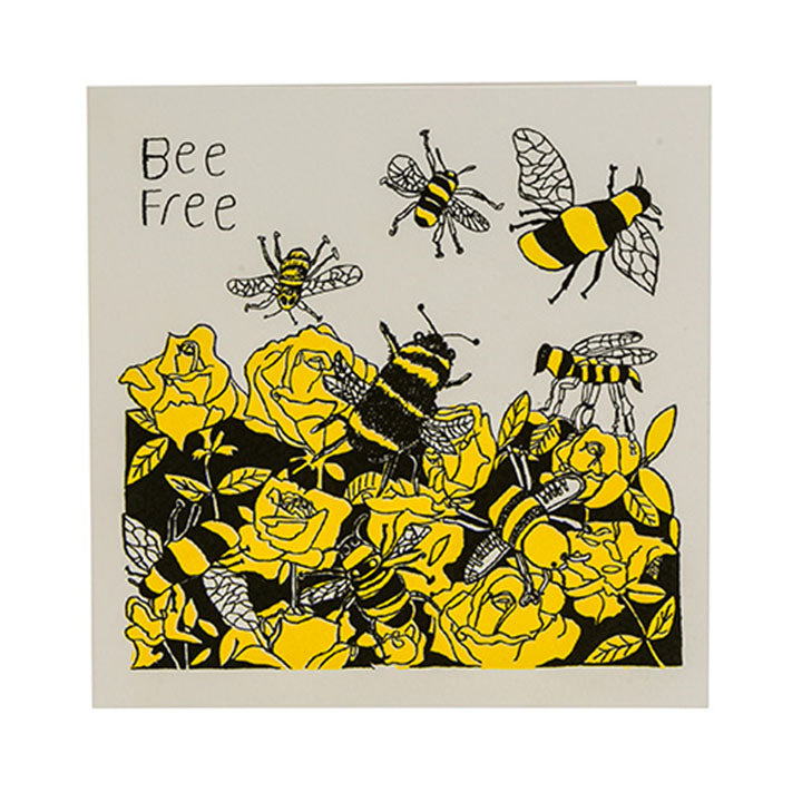 Bee Free Illustrated Card