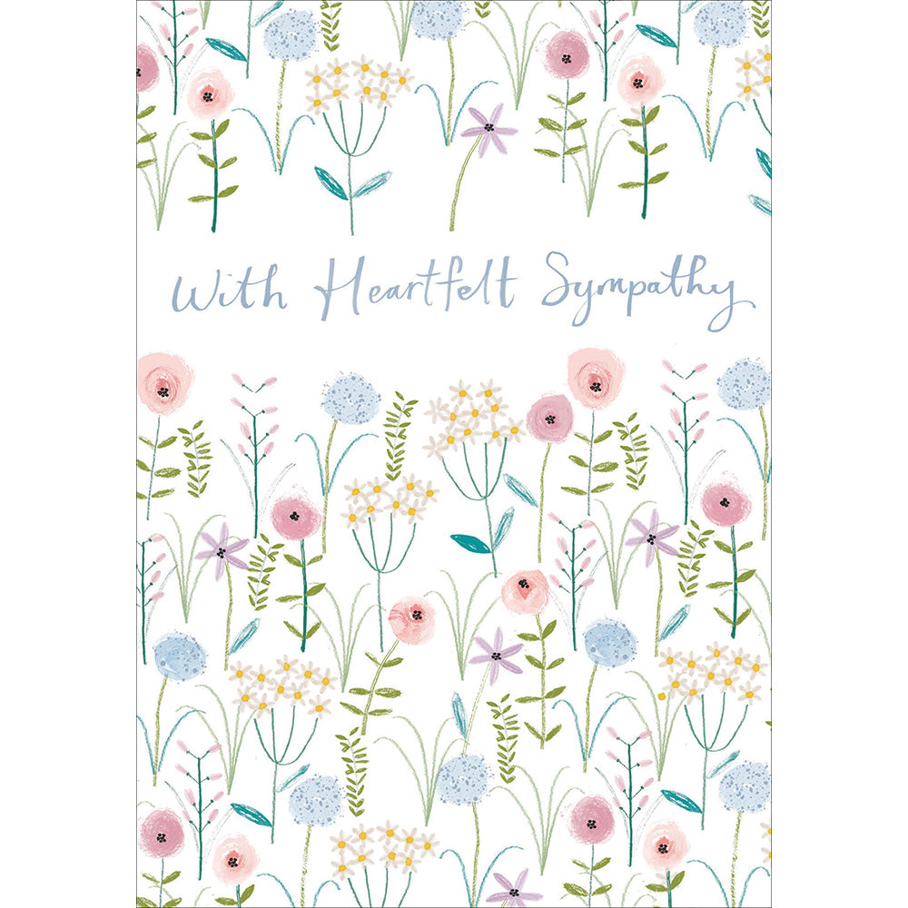 Floral With Heartfelt Sympathy Card - Penny Black