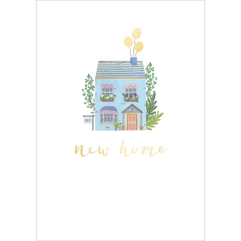 Blue House New Home Card - Penny Black