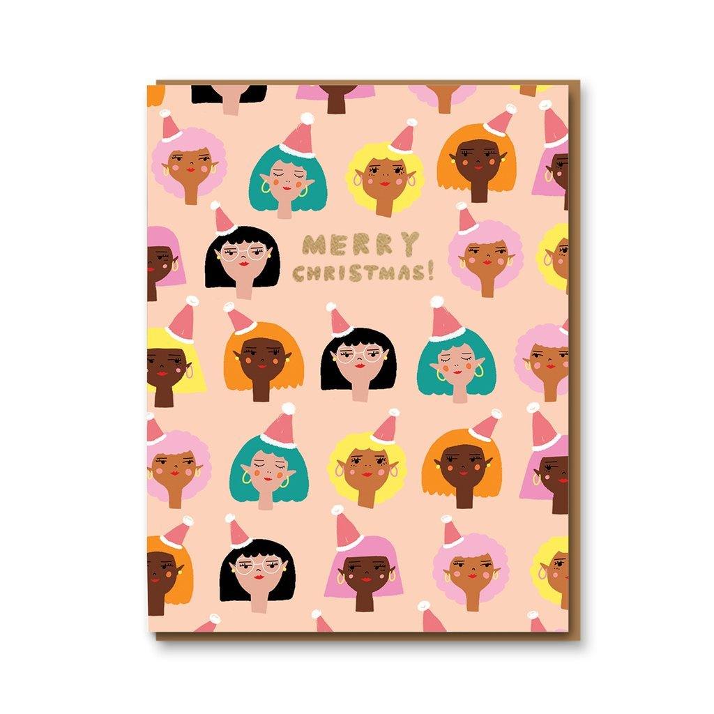 Lady Elves Carolyn Suzuki Christmas Card - Penny Black