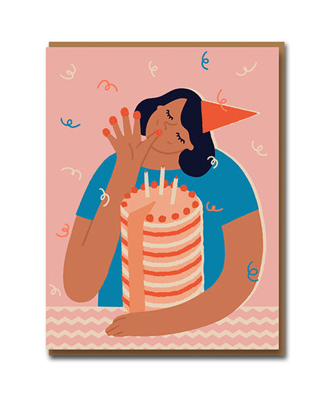 Lick Fingers Birthday Cake Card