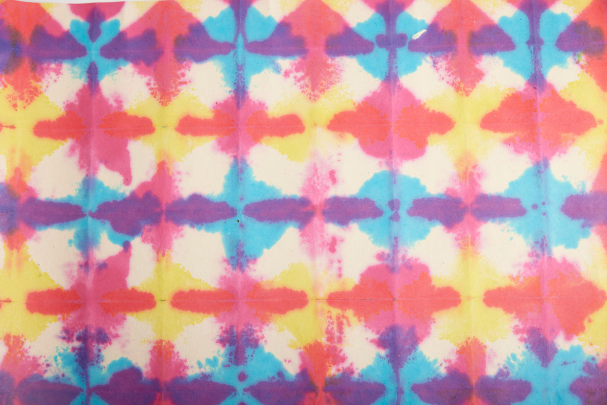 Pyramidal Multicolour Tie Dye Wrapping Paper Sheet
