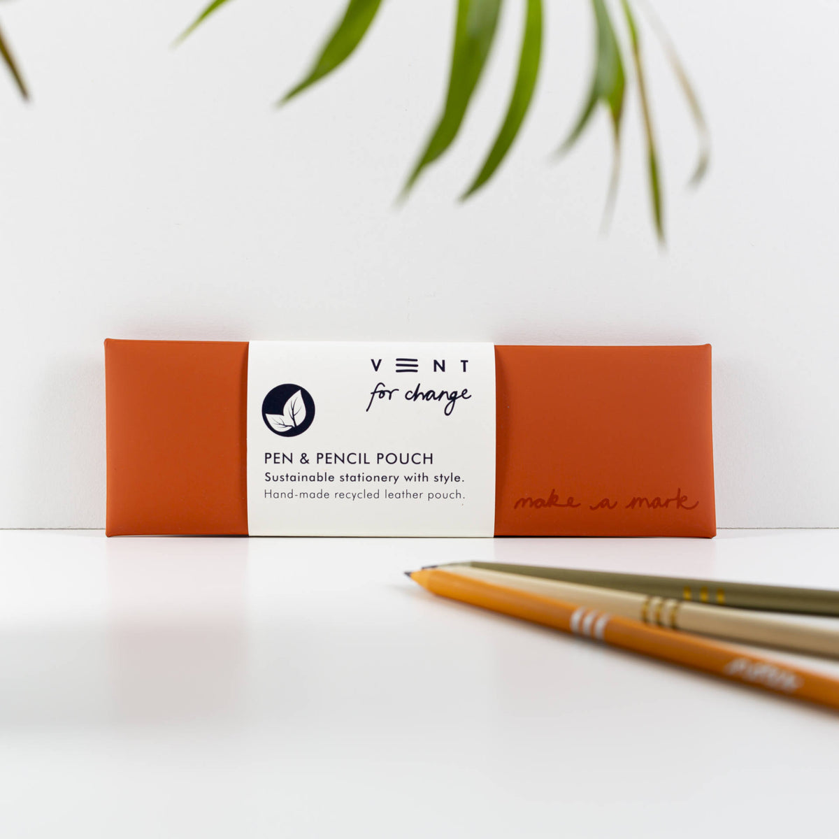 Make a Mark Recycled Pen &amp; Pencil Pouch in burnt orange at penny black