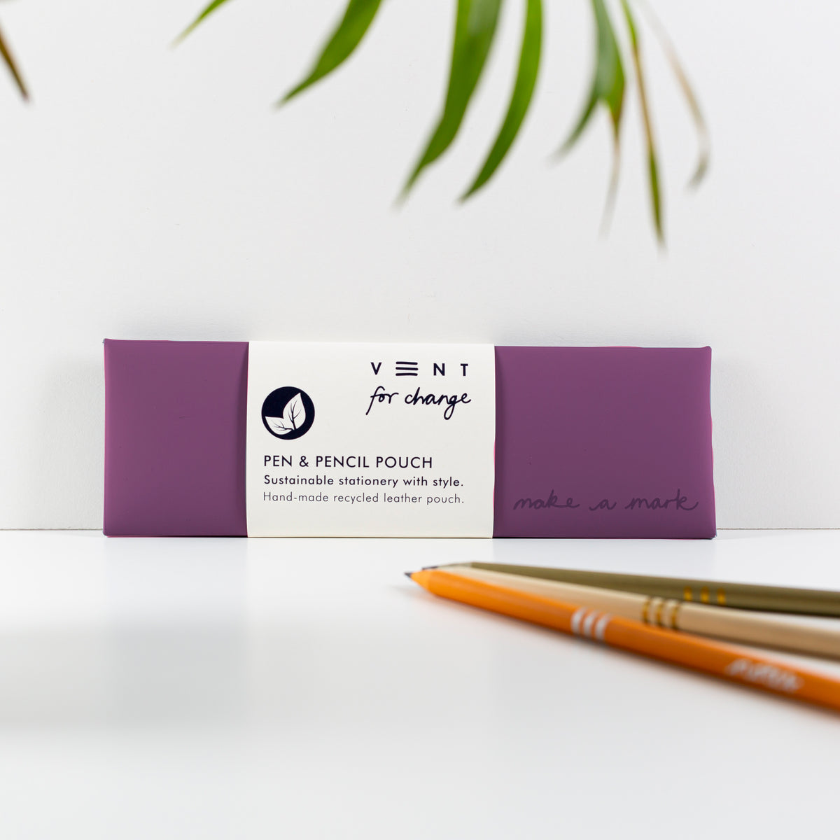 Make a Mark Recycled Pen &amp; Pencil Pouch in deep purple at penny black
