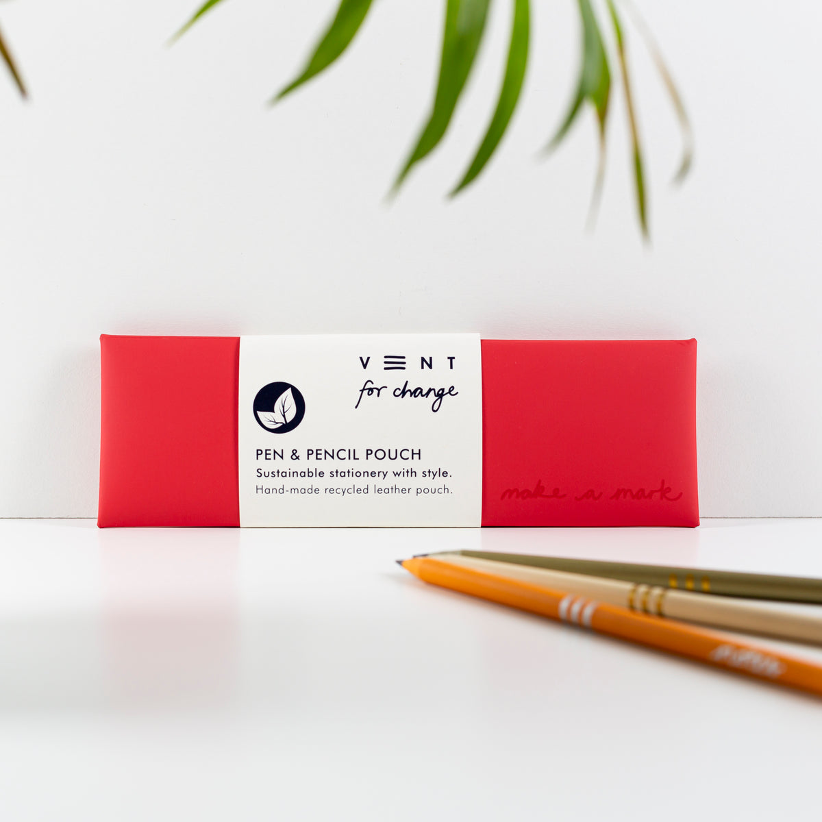 Make a Mark Recycled Pen &amp; Pencil Pouch in blood red at penny black
