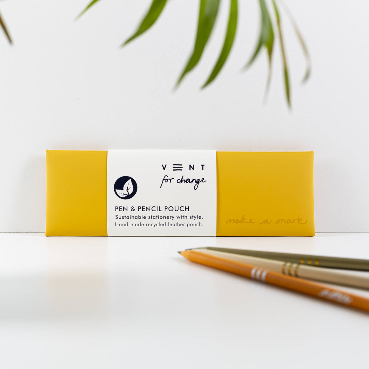 Make a Mark Recycled Pen &amp; Pencil Pouch in mustard yellow at penny black