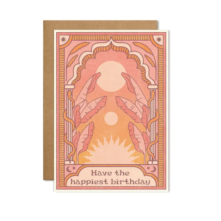 Have the Happiest Birthday Art Nouveau Card