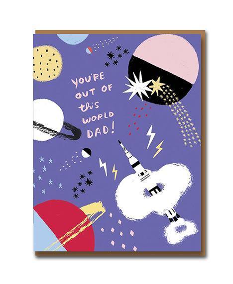 You're Out Of This World Letterpress Fathers Day Card - Penny Black