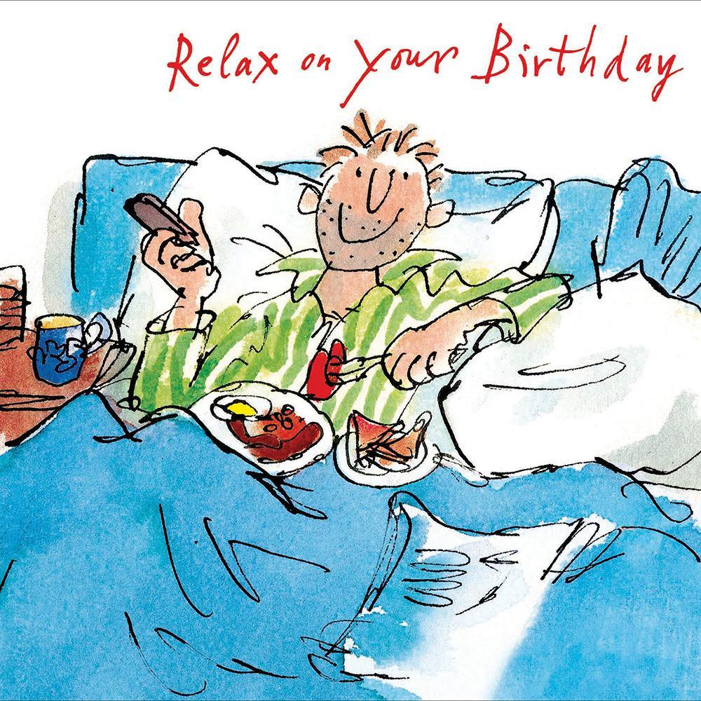 Breakfast In Bed Quentin Blake Birthday Card - Penny Black