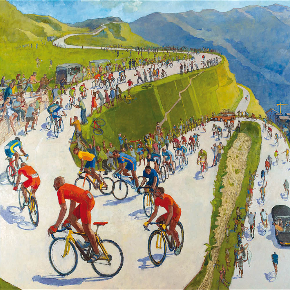 King of the Hill Cycling Art Birthday Card by penny black