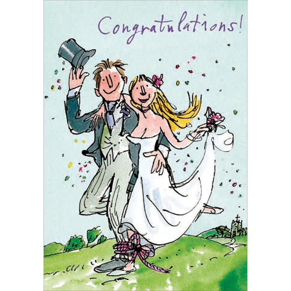 Quentin Blake Tying The Knot Wedding Card - Penny Black