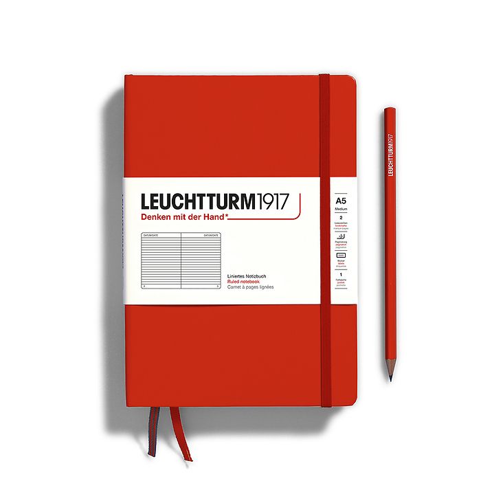 Leuchtturm1917 Notebook A5 Medium Hardcover in fox red by penny black