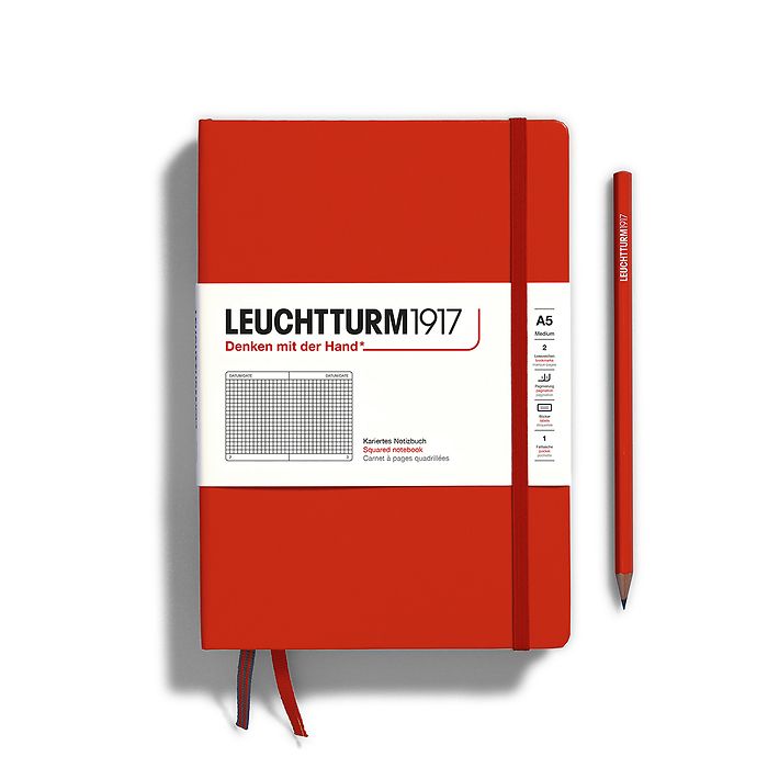 Leuchtturm1917 Notebook A5 Medium Hardcover in fox red colour