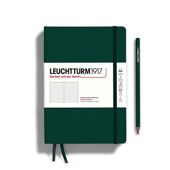 Leuchtturm1917 Notebook A5 Medium Hardcover in forest green  colour
