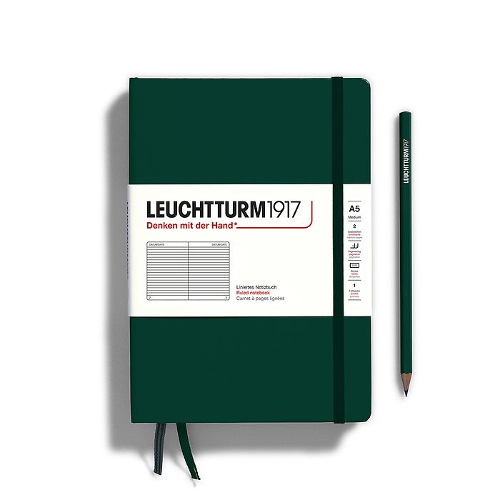 Leuchtturm1917 Notebook A5 Medium Hardcover in forest green by penny black