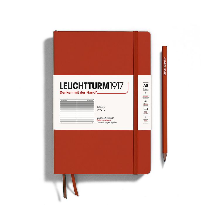 Leuchtturm1917 Notebook A5 Medium Softcover in fox red by penny black