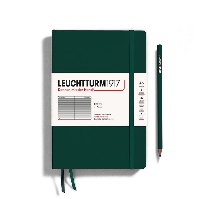 Leuchtturm1917 Notebook A5 Medium Softcover in forest green by penny black