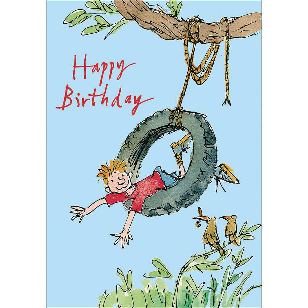 Tyre Swing Quentin Blake Birthday Card - Penny Black