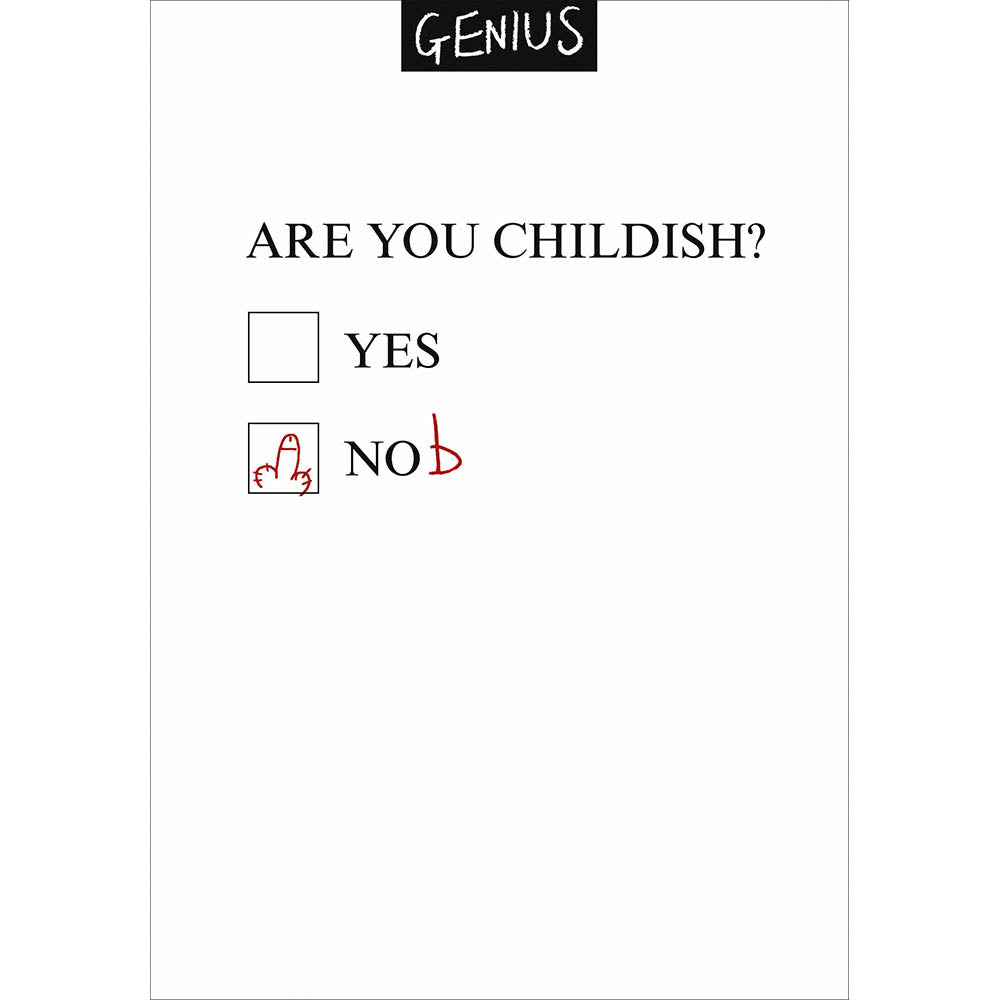 Exam Question Are You Childish Funny Card by penny black