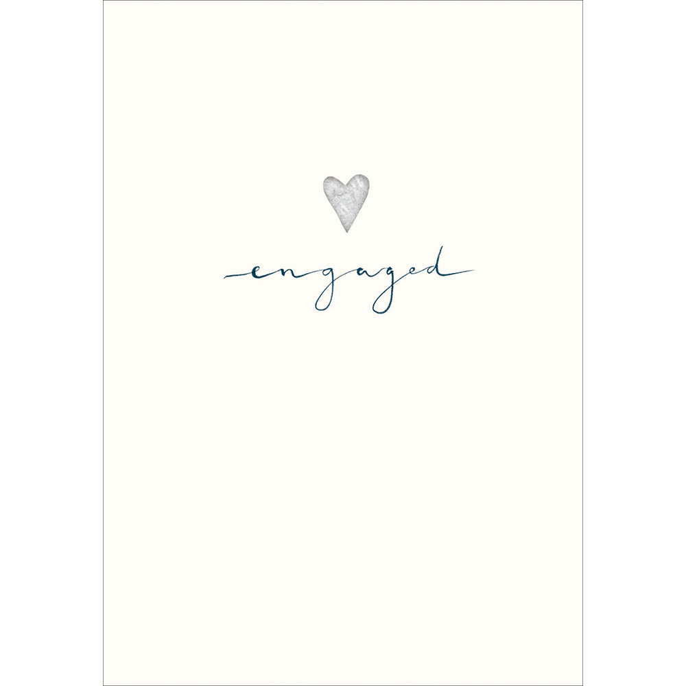 Engaged Silver Heart Card - Penny Black