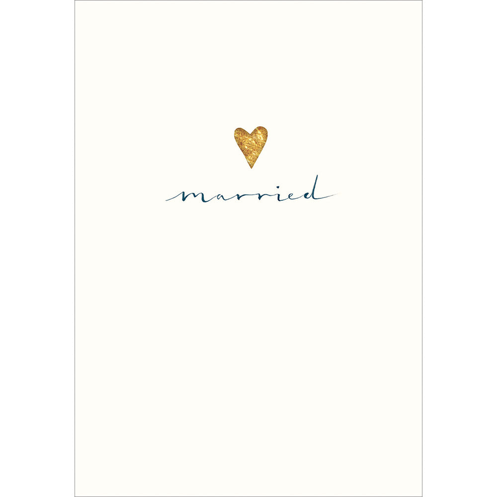 Married Gold Heart Wedding Card - Penny Black