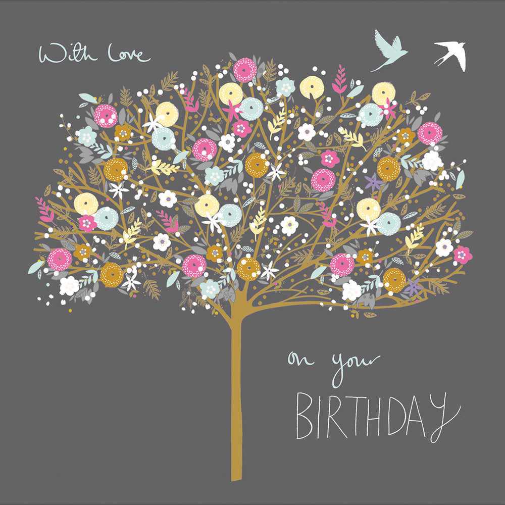 Pretty Petals With Love Birthday Tree Card - Penny Black