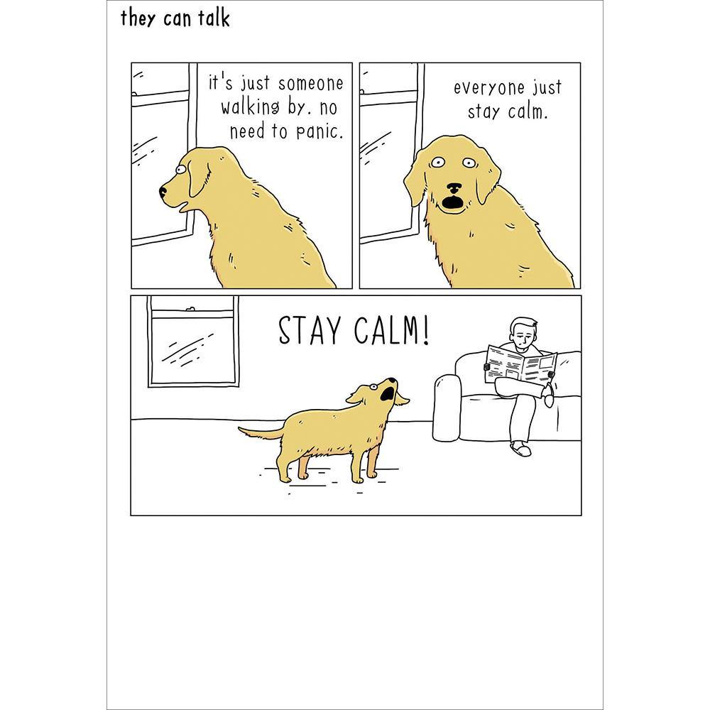Everyone Stay Calm Funny Dog Card - Penny Black
