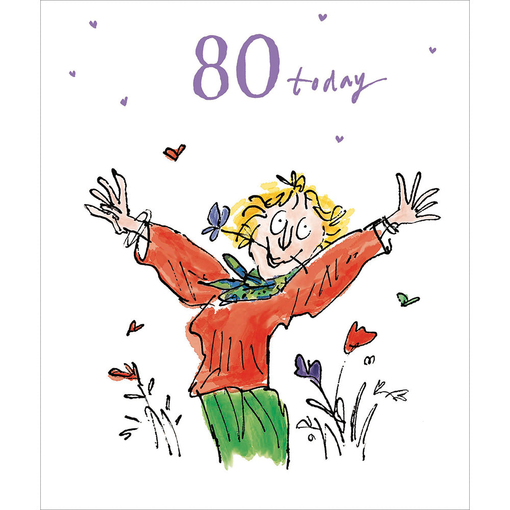 Hooray Quentin Blake 80th Birthday Card - Penny Black