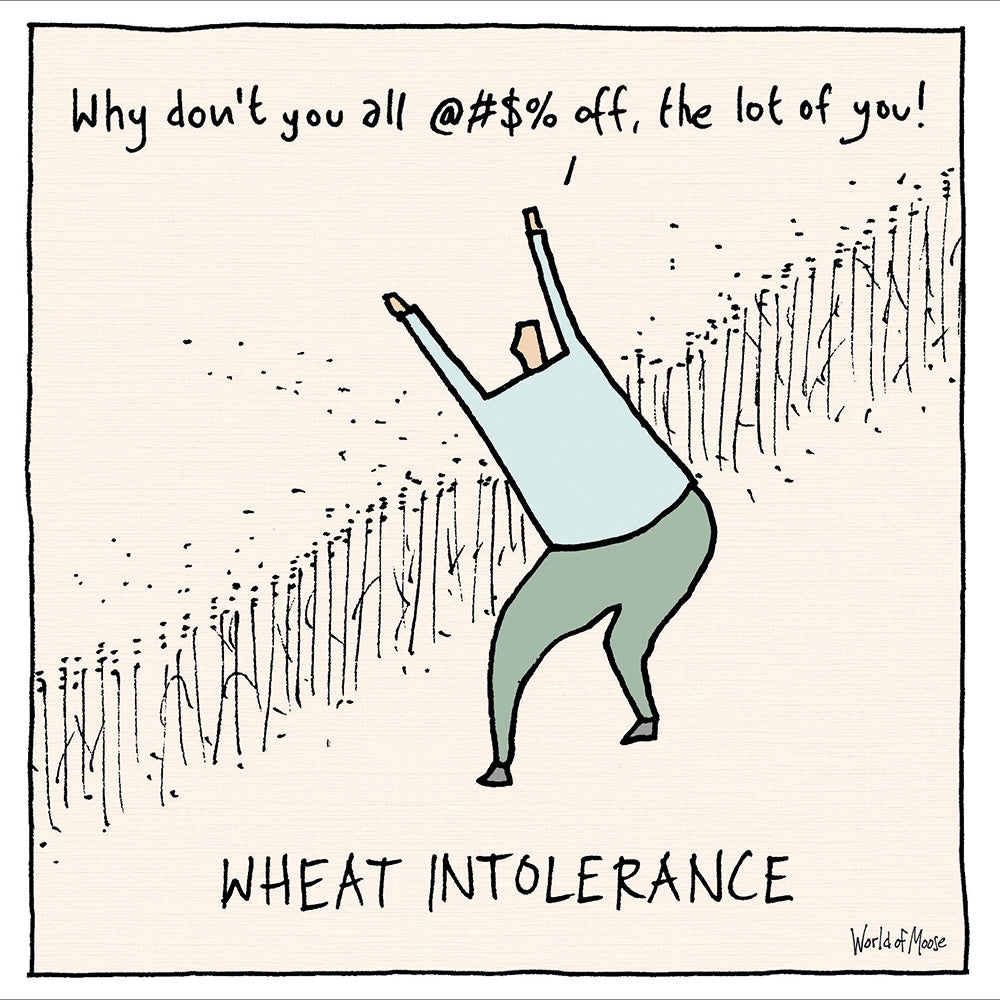 Wheat Intolerance Funny Card - Penny Black