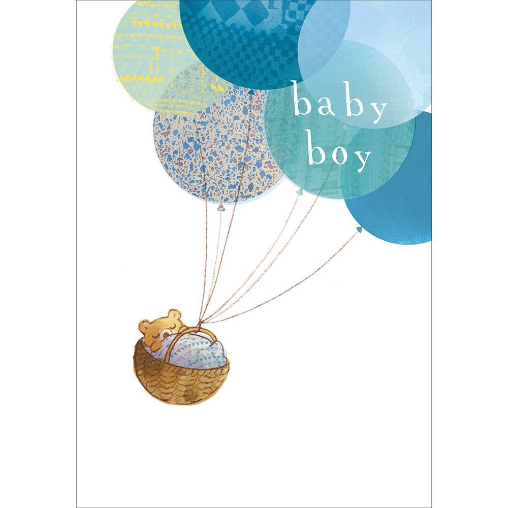 Baby Boy Balloon Basket Card - Penny Black