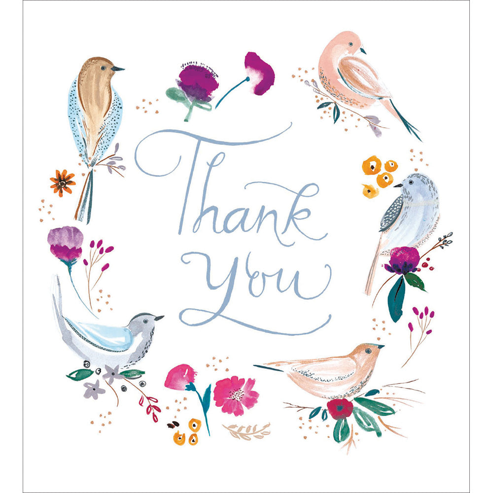 Floral Birds Thank You Card by penny black