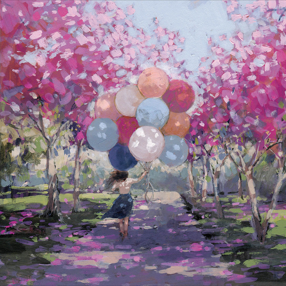 Watercolour Balloons art Card - Penny Black