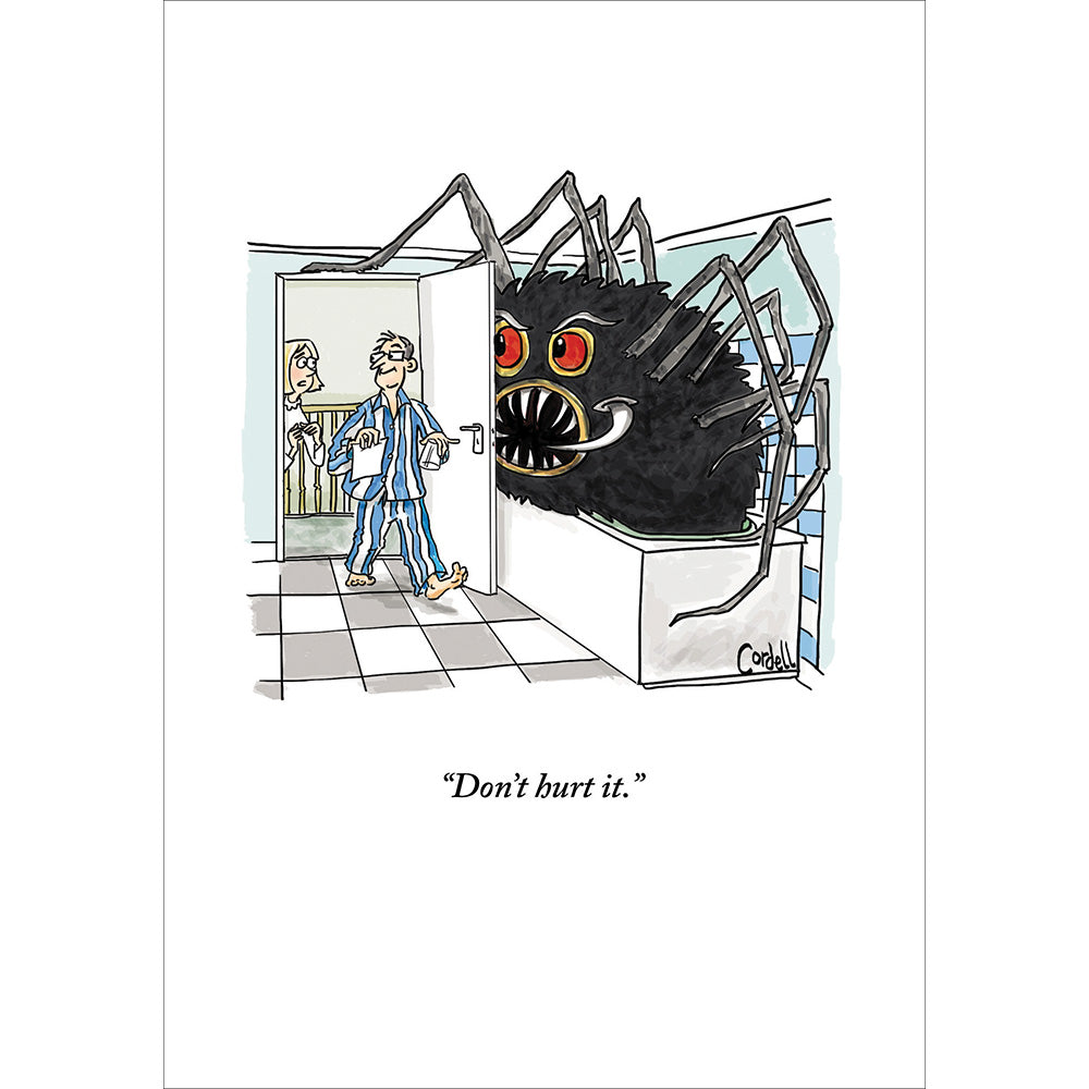 Don&#39;t Hurt It Spider Funny Card by penny black